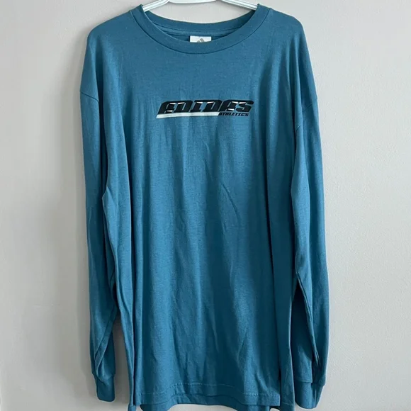 vintage Y2K adidas long sleeve blue shirt 100% cotton - Picture 1 of 5